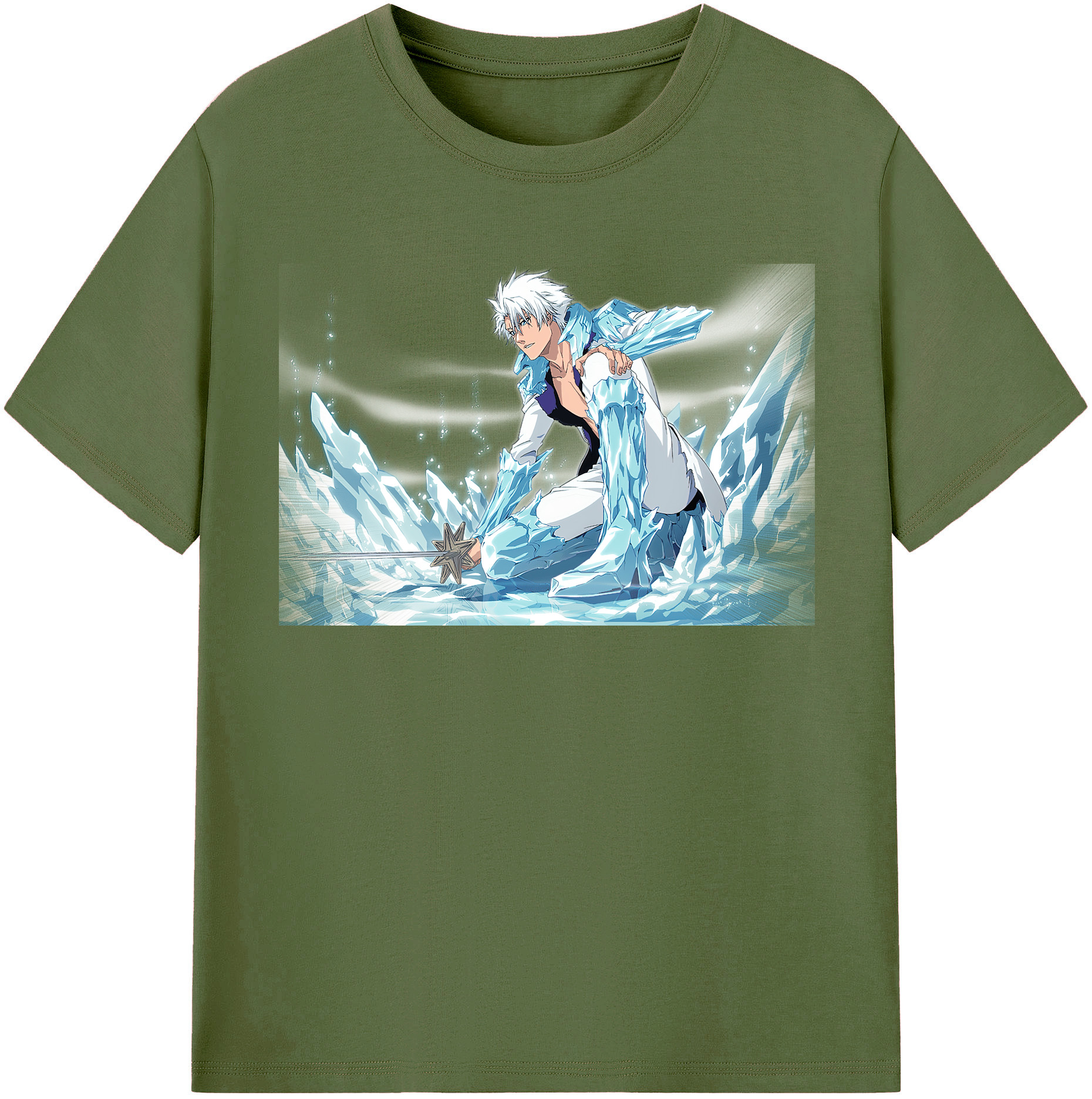 （画像用） ブリーチ 日番谷冬獅郎（ひつがや とうしろう） BLEACH Hitsugaya Toushirou 綿100％半袖Tシャツ（フロントプリント）
